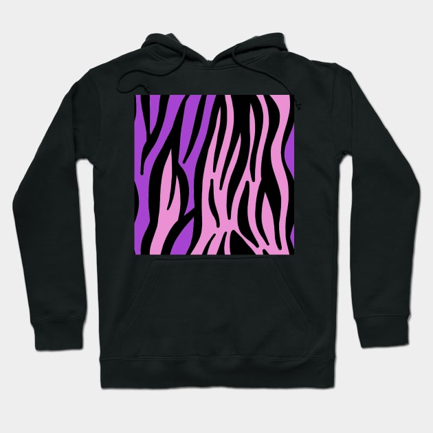Purple and Pink zebra Hoodie by ValinaMoonCreations